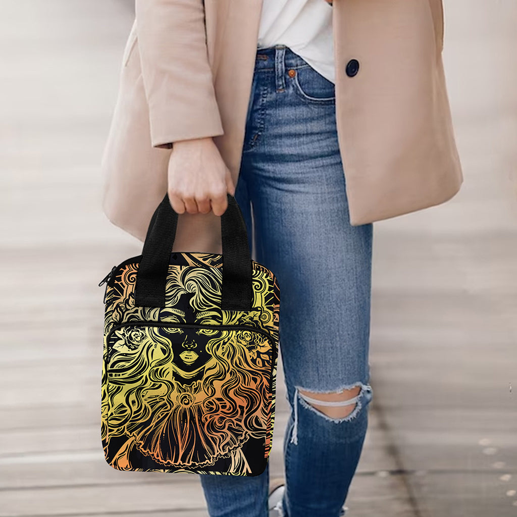 Spiritual Girl Mandala Print Bible Tote Bag