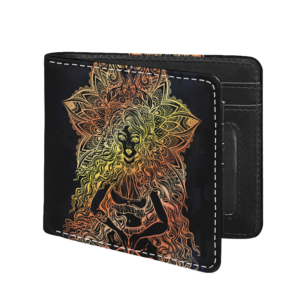 Spiritual Girl Mandala Print Bifold Wallet