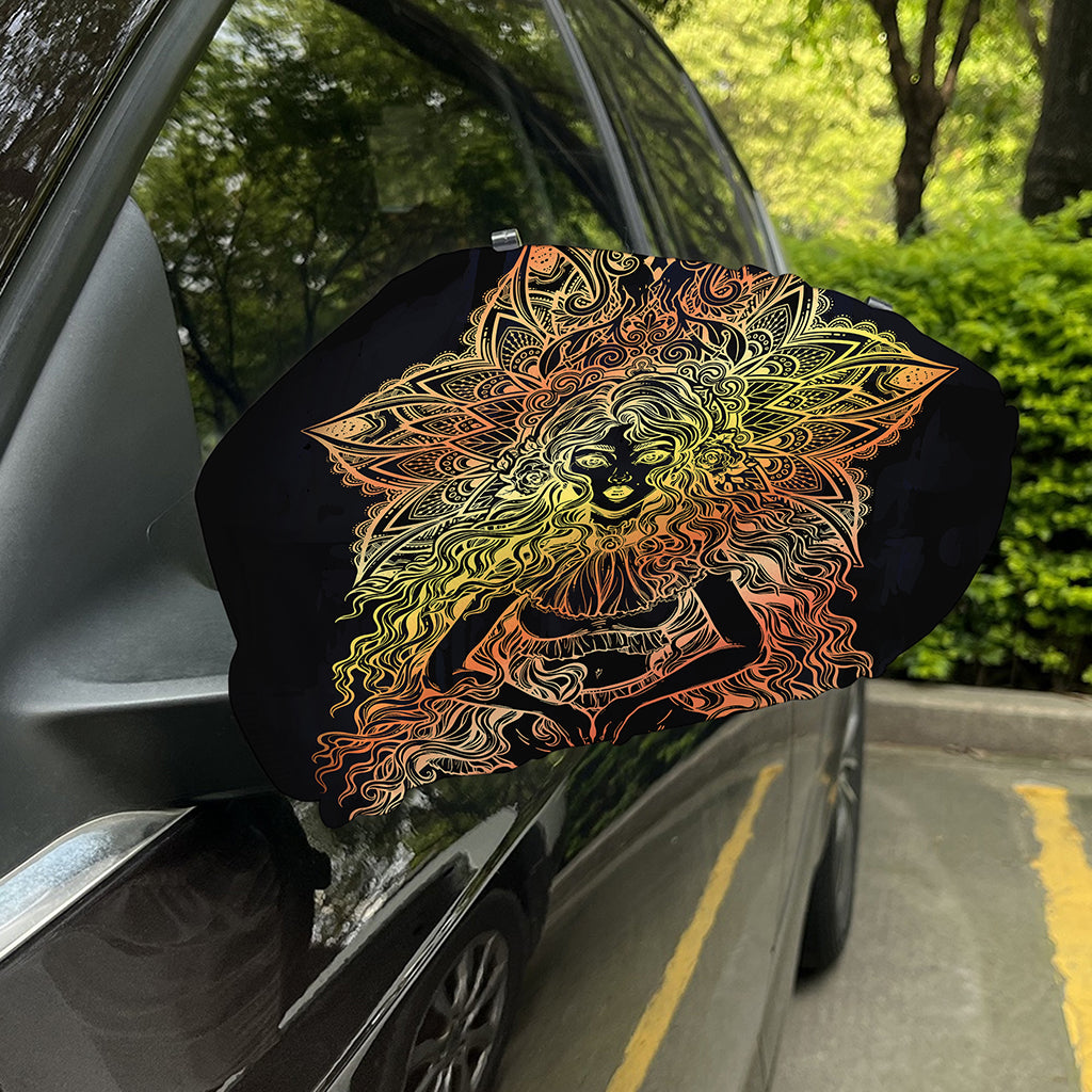 Spiritual Girl Mandala Print Car Side Mirror Covers