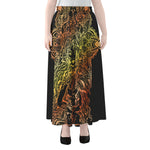 Spiritual Girl Mandala Print Chiffon Maxi Skirt