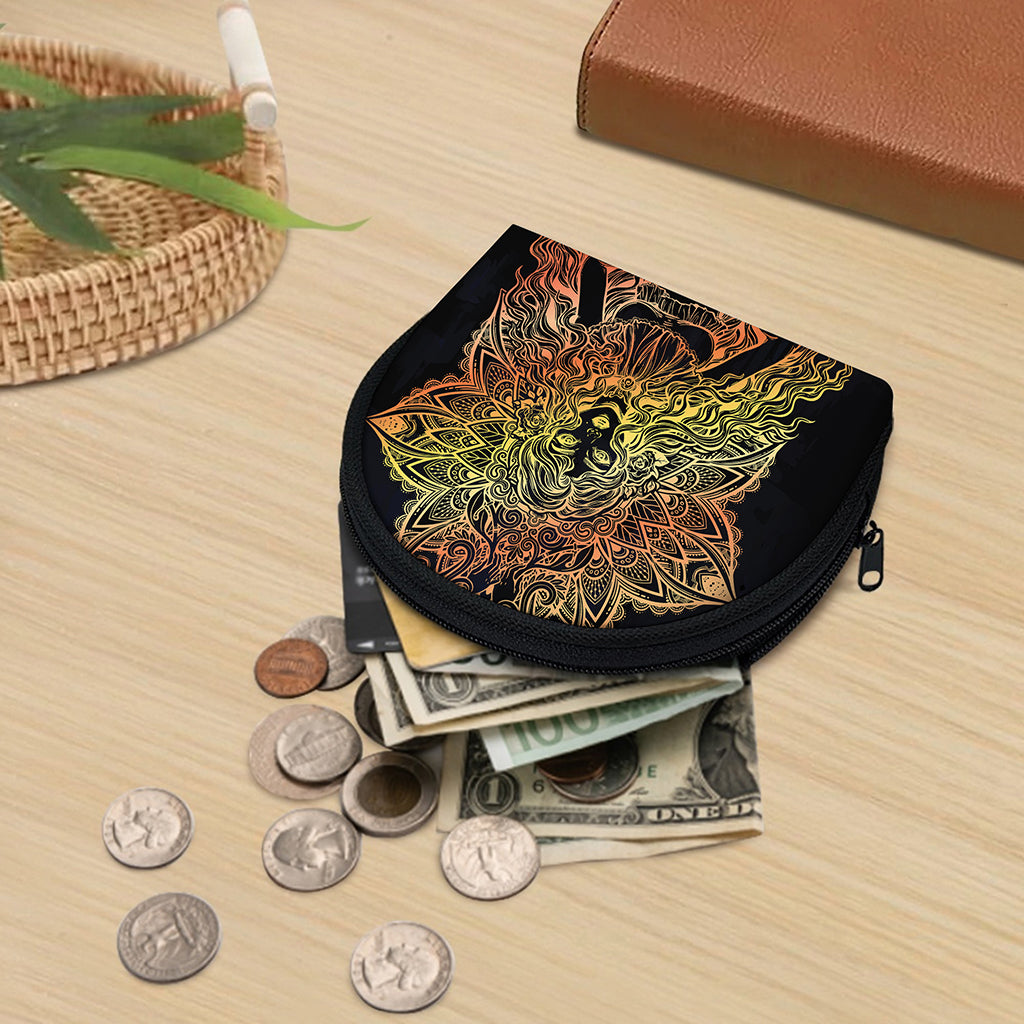 Spiritual Girl Mandala Print Coin Purse