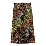 Spiritual Girl Mandala Print Cotton Front Slit Maxi Skirt
