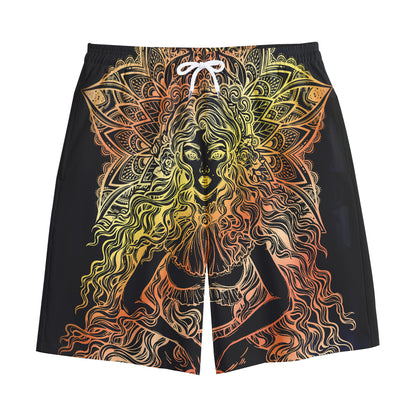 Spiritual Girl Mandala Print Cotton Shorts
