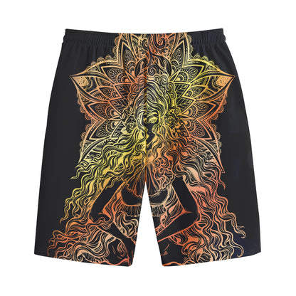 Spiritual Girl Mandala Print Cotton Shorts