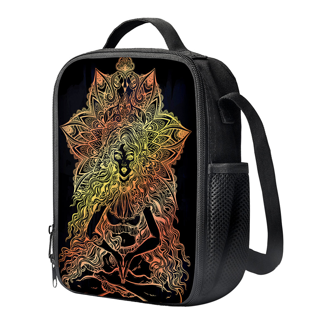 Spiritual Girl Mandala Print Crossbody Lunch Bag
