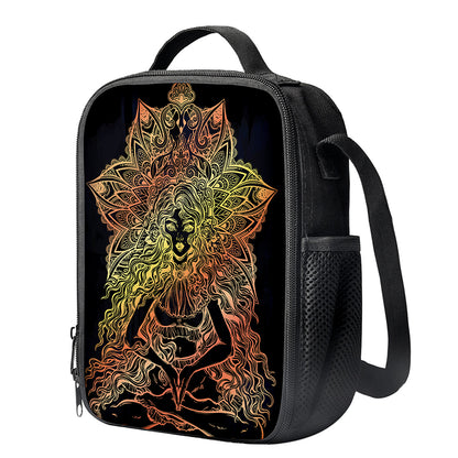 Spiritual Girl Mandala Print Crossbody Lunch Bag
