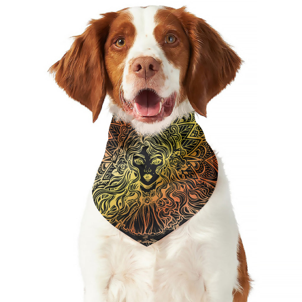 Spiritual Girl Mandala Print Dog Bandana