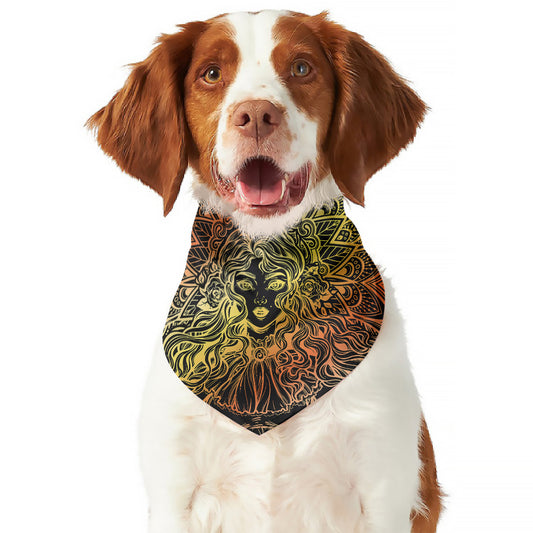 Spiritual Girl Mandala Print Dog Bandana