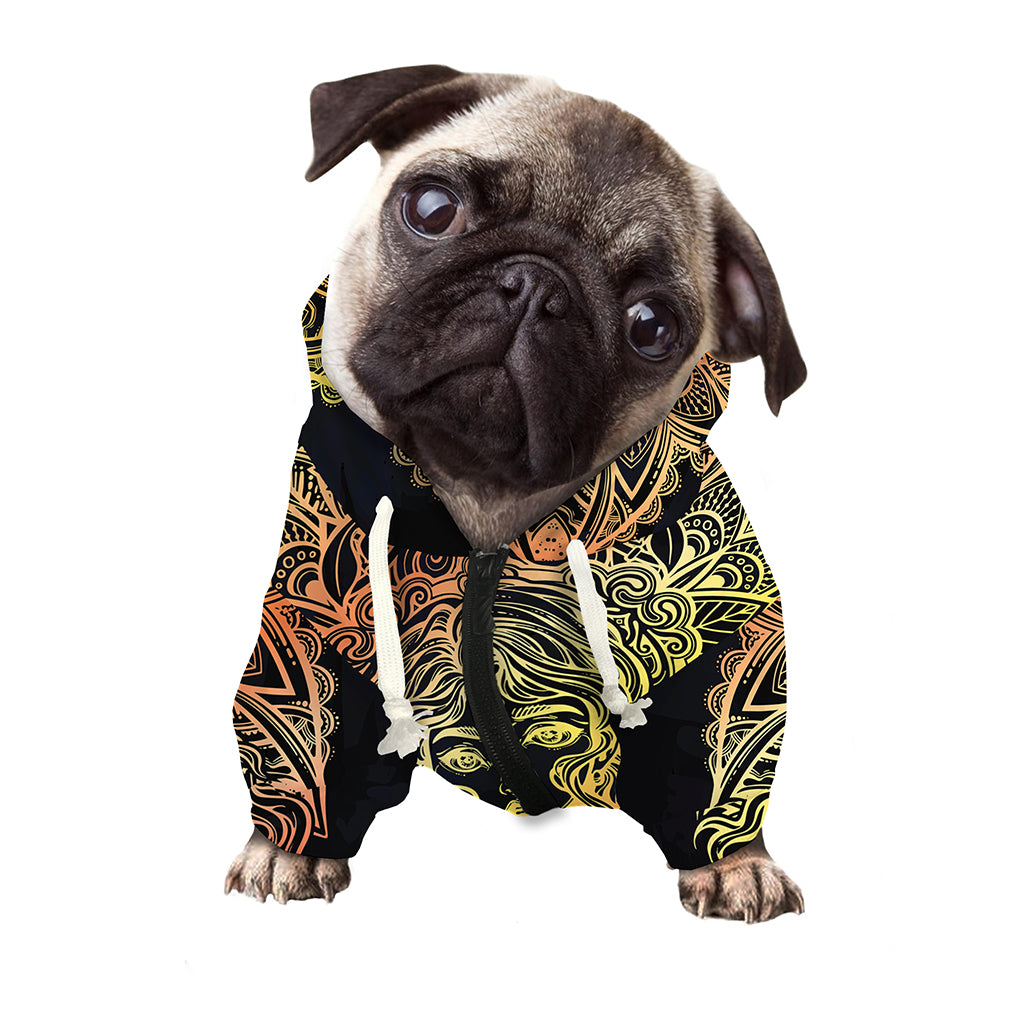 Spiritual Girl Mandala Print Dog Zip Up Hoodie