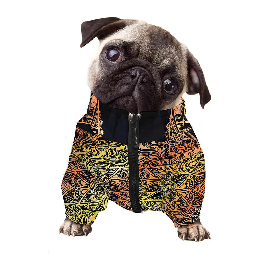 Spiritual Girl Mandala Print Dog Zip Up Jacket