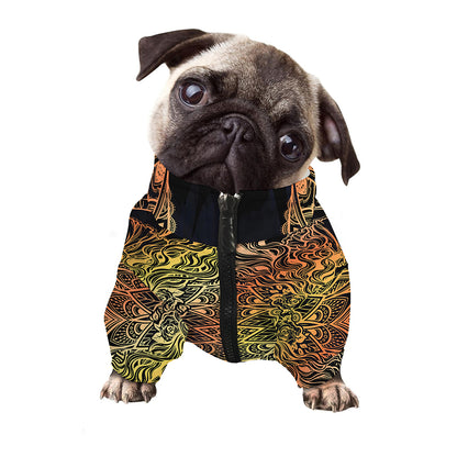 Spiritual Girl Mandala Print Dog Zip Up Jacket