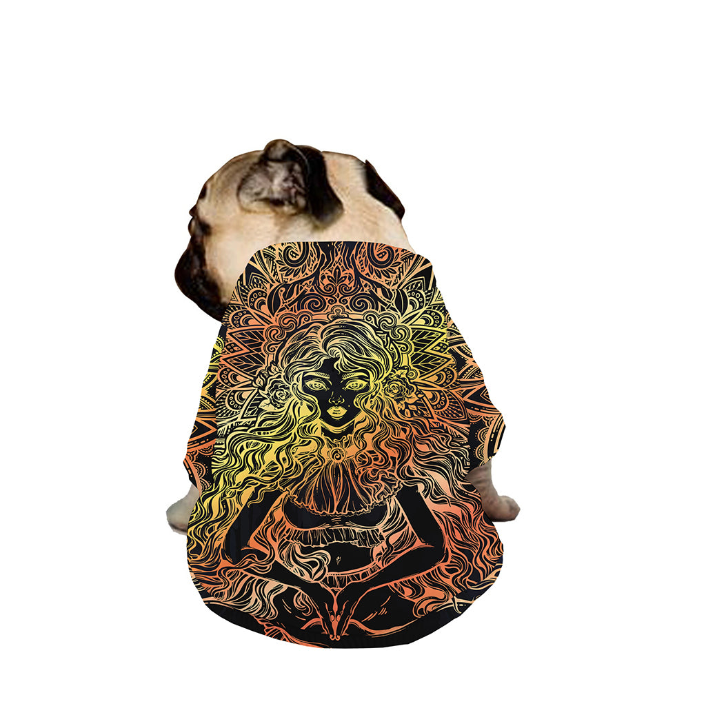 Spiritual Girl Mandala Print Dog Zip Up Jacket