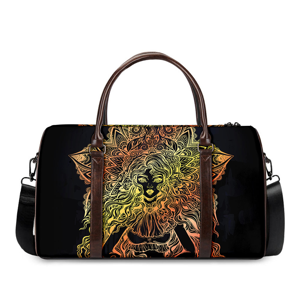 Spiritual Girl Mandala Print Duffle Bag