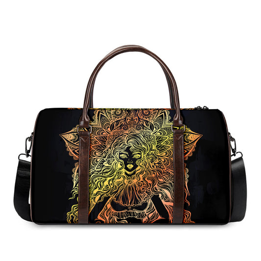 Spiritual Girl Mandala Print Duffle Bag