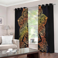 Spiritual Girl Mandala Print Extra Wide Grommet Curtains