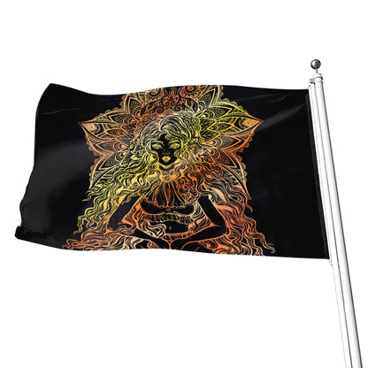 Spiritual Girl Mandala Print Flag