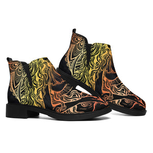 Spiritual Girl Mandala Print Flat Ankle Boots