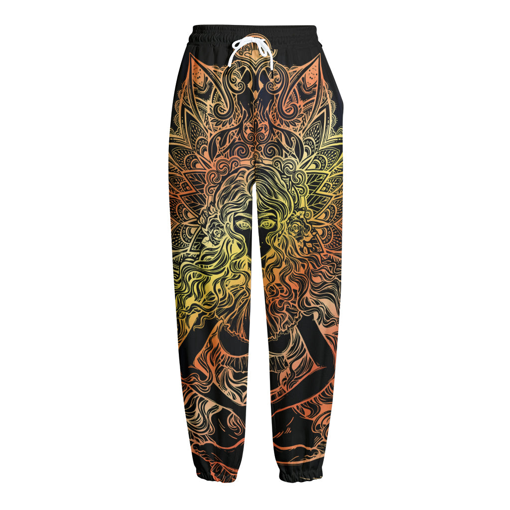 Spiritual Girl Mandala Print Fleece Lined Knit Pants