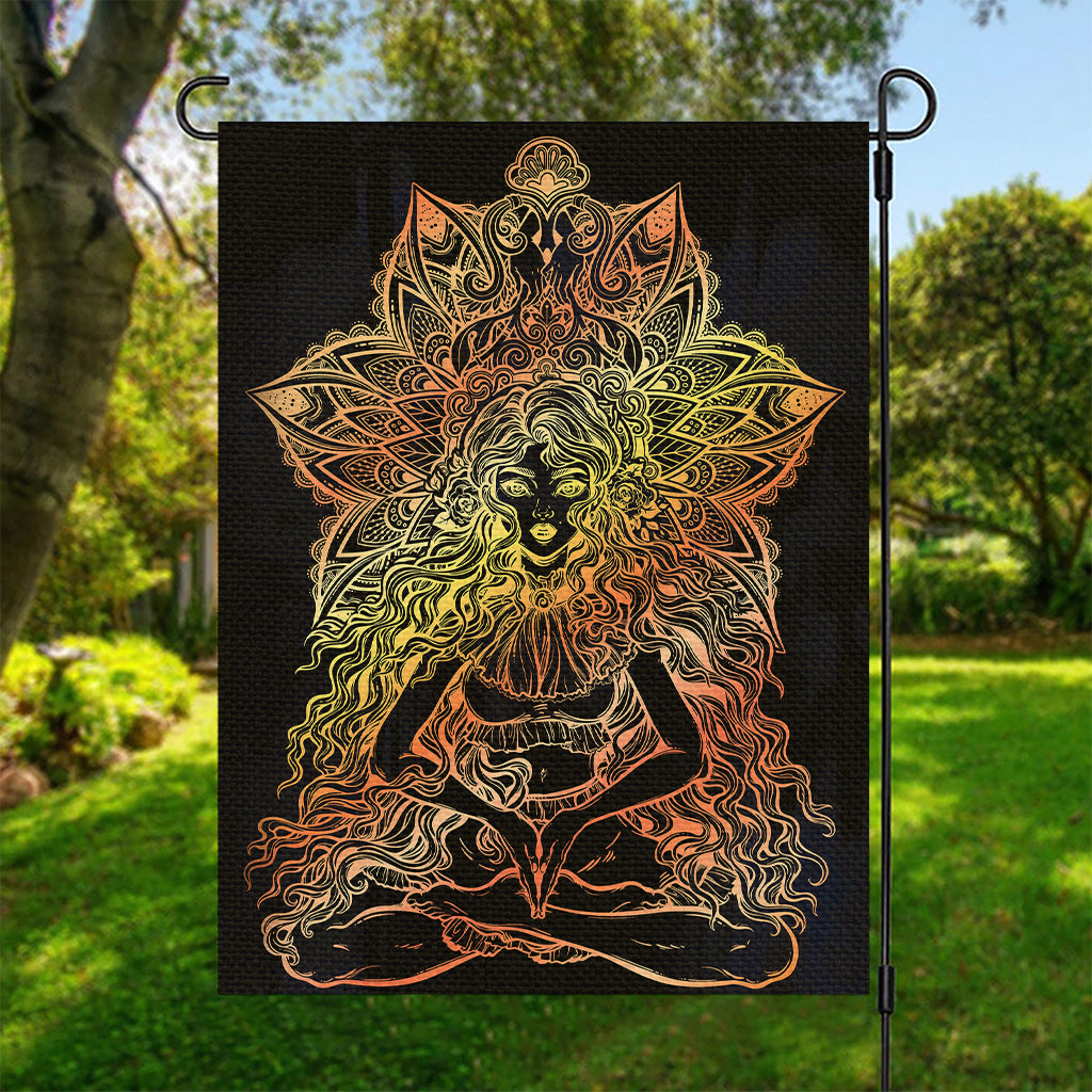 Spiritual Girl Mandala Print Garden Flag
