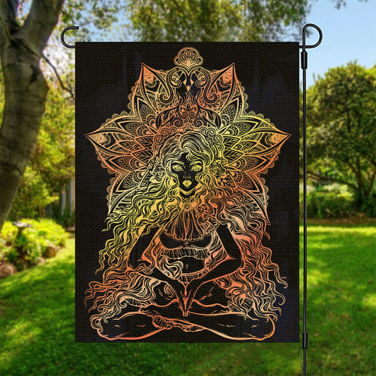 Spiritual Girl Mandala Print Garden Flag