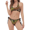 Spiritual Girl Mandala Print Halter Scoop Tie Side Bikini