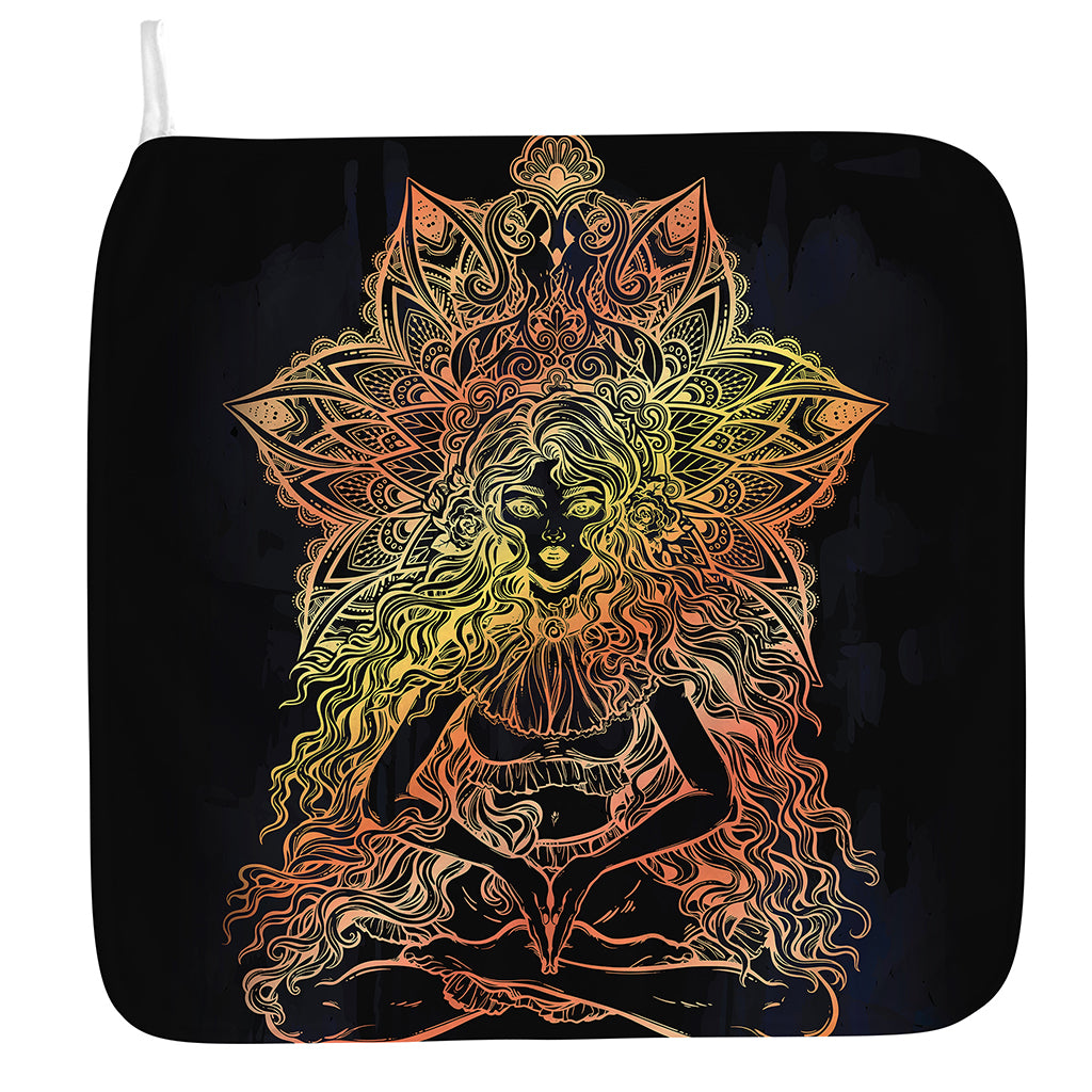Spiritual Girl Mandala Print Hand Towel