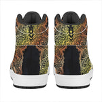 Spiritual Girl Mandala Print High Top Leather Sneakers