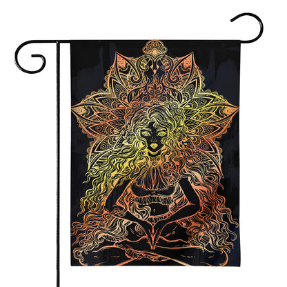 Spiritual Girl Mandala Print House Flag