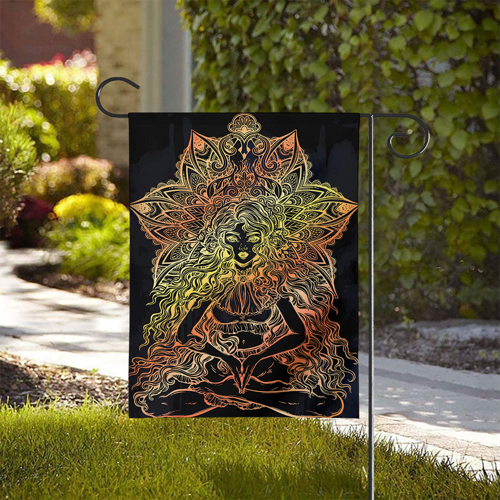 Spiritual Girl Mandala Print House Flag