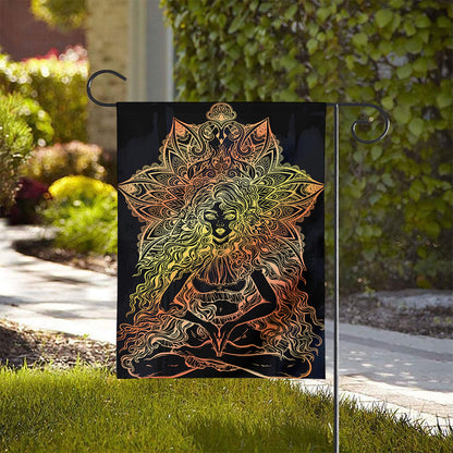 Spiritual Girl Mandala Print House Flag
