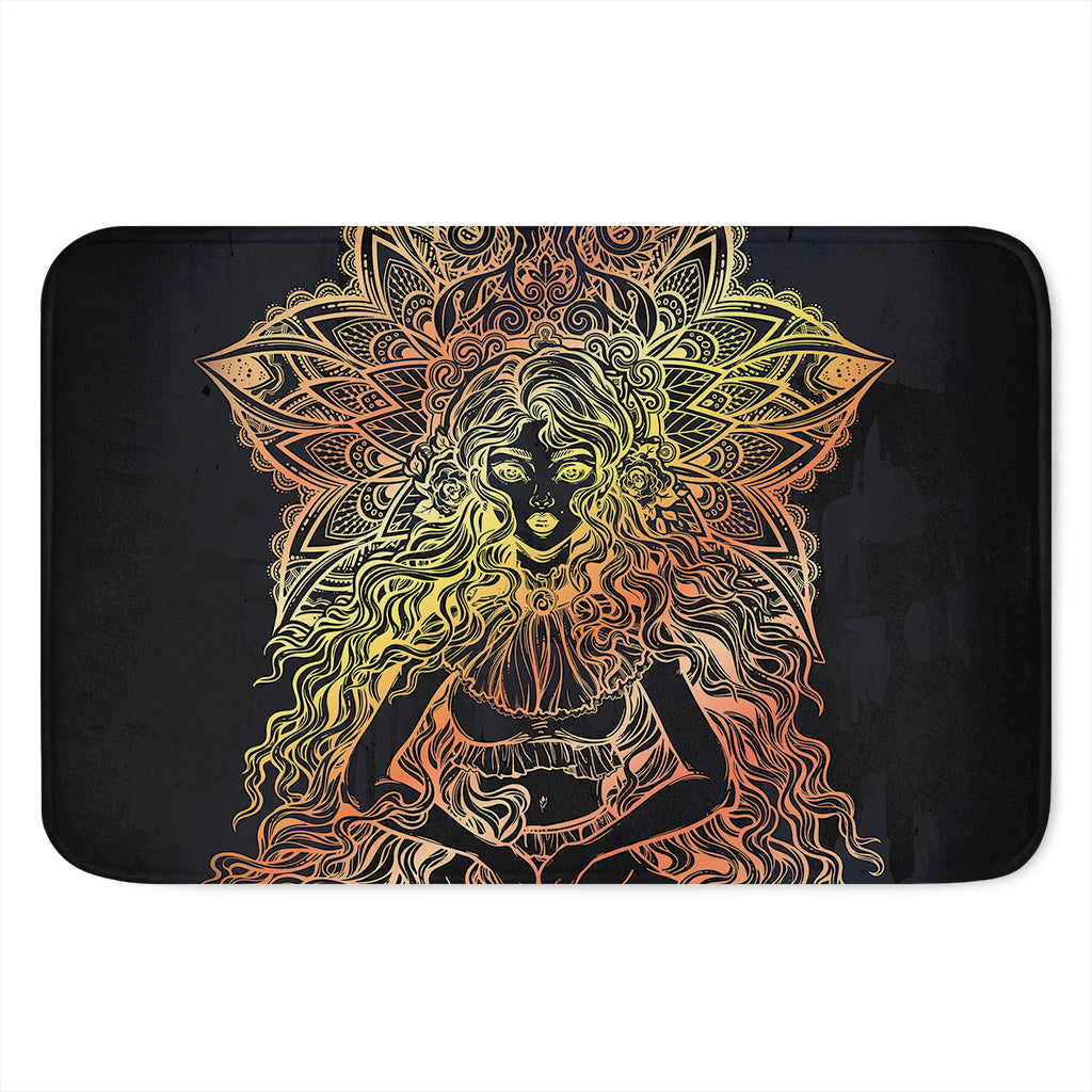 Spiritual Girl Mandala Print Indoor Door Mat