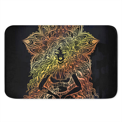 Spiritual Girl Mandala Print Indoor Door Mat