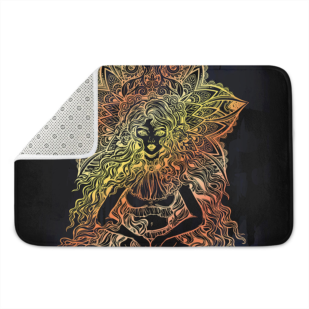 Spiritual Girl Mandala Print Indoor Door Mat