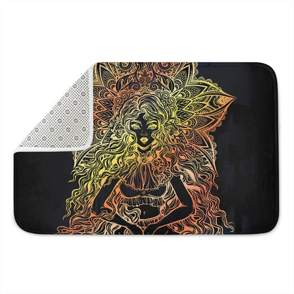 Spiritual Girl Mandala Print Indoor Door Mat