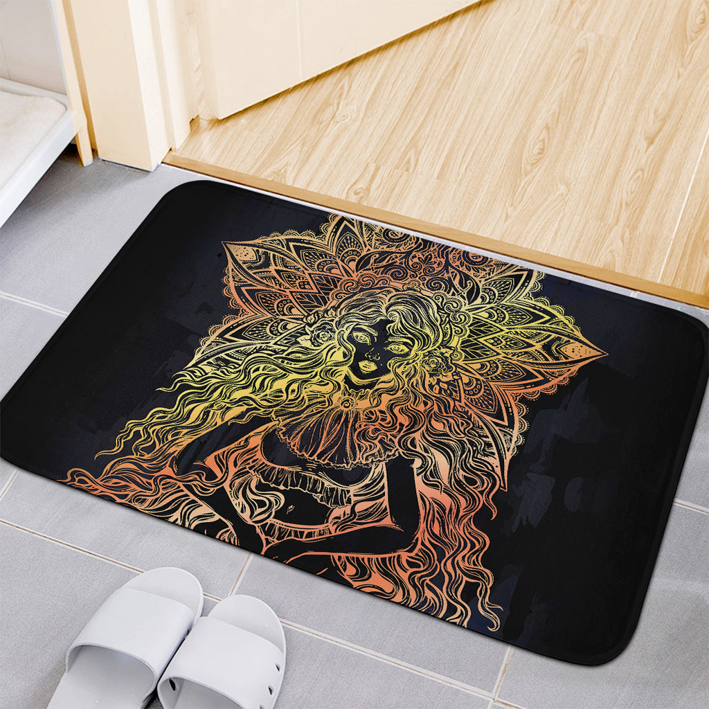 Spiritual Girl Mandala Print Indoor Door Mat
