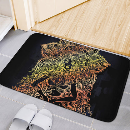 Spiritual Girl Mandala Print Indoor Door Mat