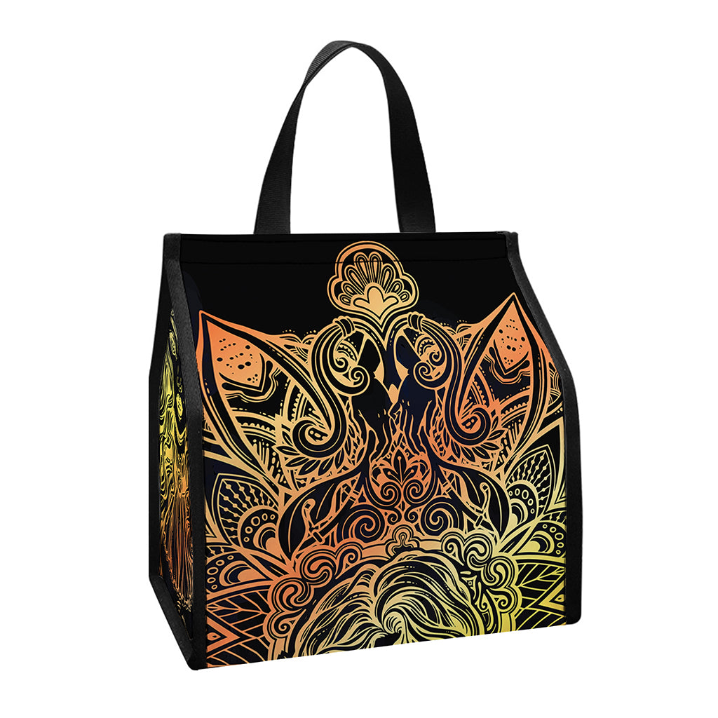 Spiritual Girl Mandala Print Insulated Lunch Tote