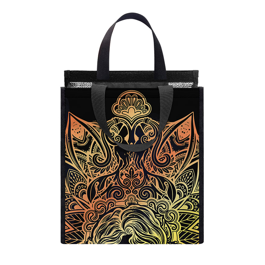 Spiritual Girl Mandala Print Insulated Lunch Tote