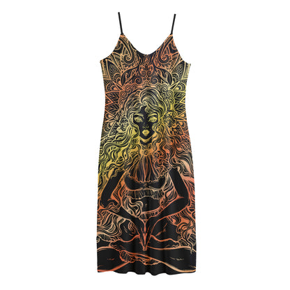 Spiritual Girl Mandala Print Jersey Midi Cami Dress