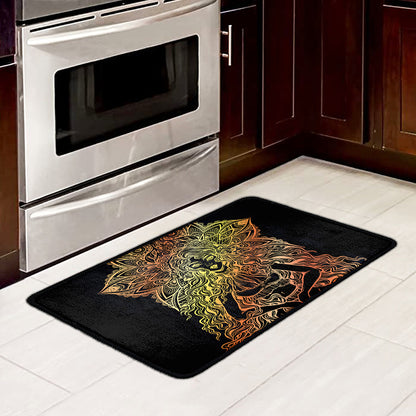 Spiritual Girl Mandala Print Kitchen Mat