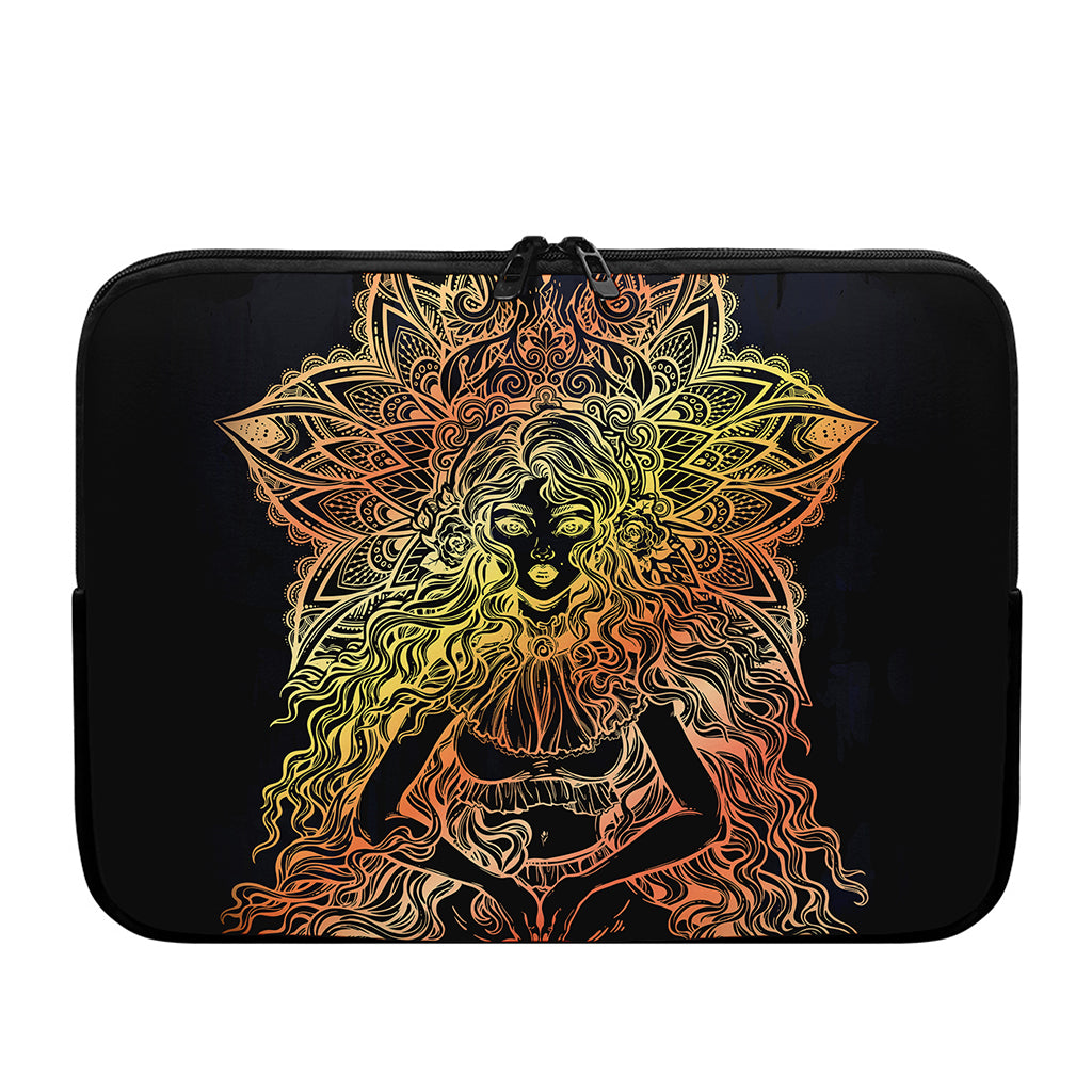 Spiritual Girl Mandala Print Laptop Sleeve