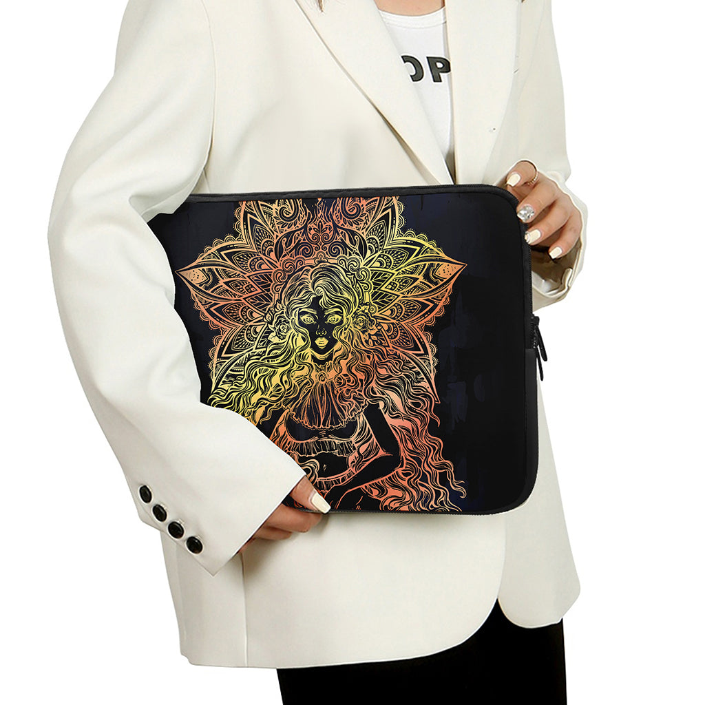 Spiritual Girl Mandala Print Laptop Sleeve