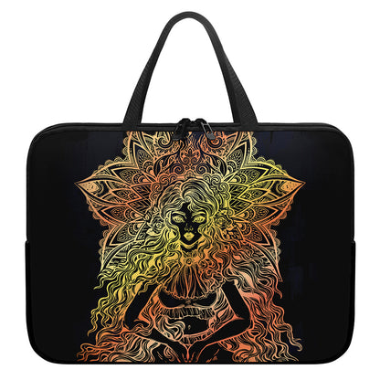 Spiritual Girl Mandala Print Laptop Sleeve With Handle