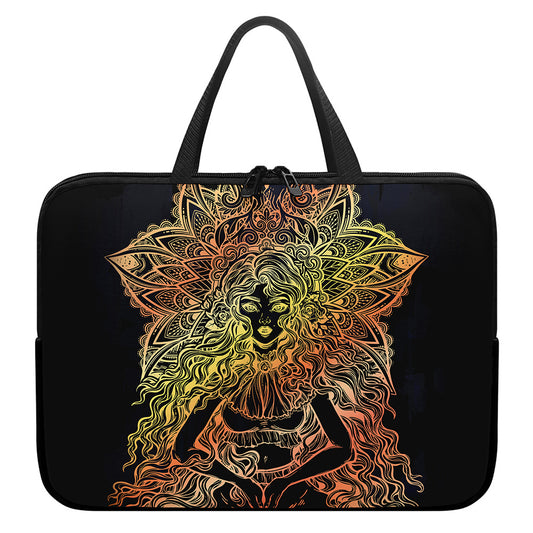 Spiritual Girl Mandala Print Laptop Sleeve With Handle