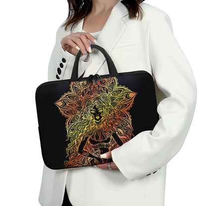 Spiritual Girl Mandala Print Laptop Sleeve With Handle