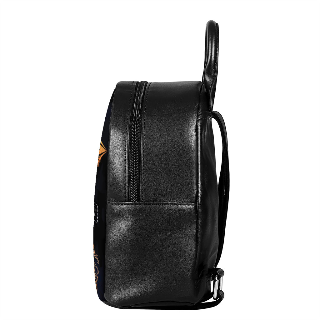Spiritual Girl Mandala Print Leather Backpack