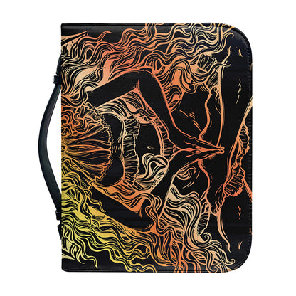 Spiritual Girl Mandala Print Leather Bible Cover