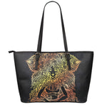 Spiritual Girl Mandala Print Leather Tote Bag
