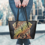 Spiritual Girl Mandala Print Leather Tote Bag