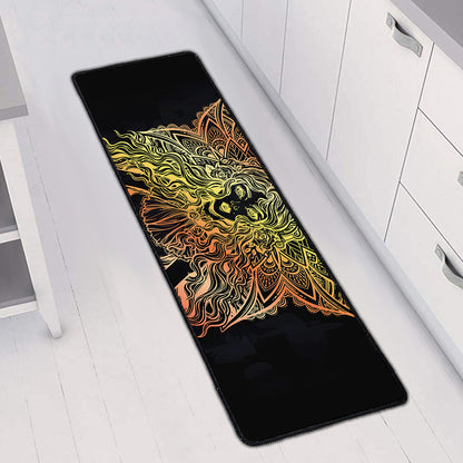 Spiritual Girl Mandala Print Long Kitchen Mat